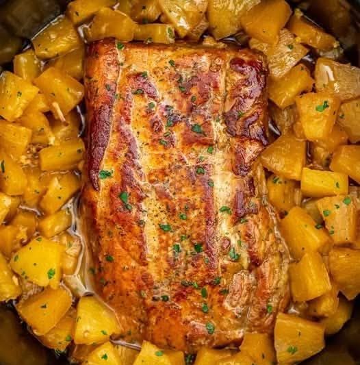 Slow Cooker Pineapple Pork Loin