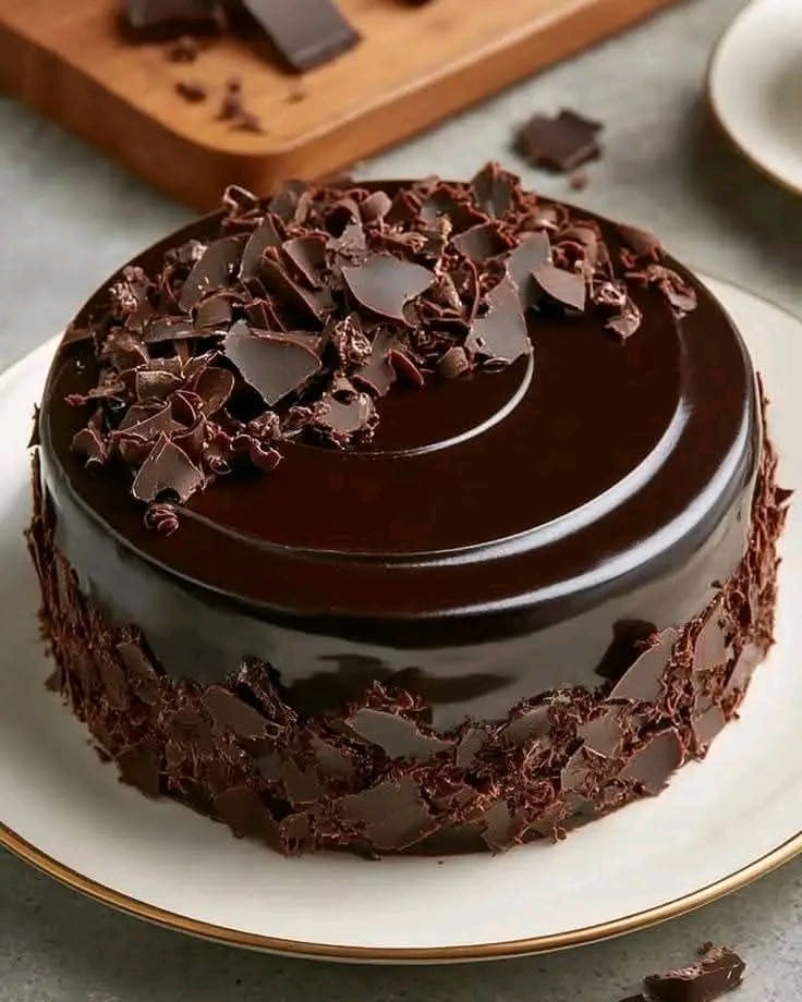 Decadent Chocolate Cake with Ganache Glaze