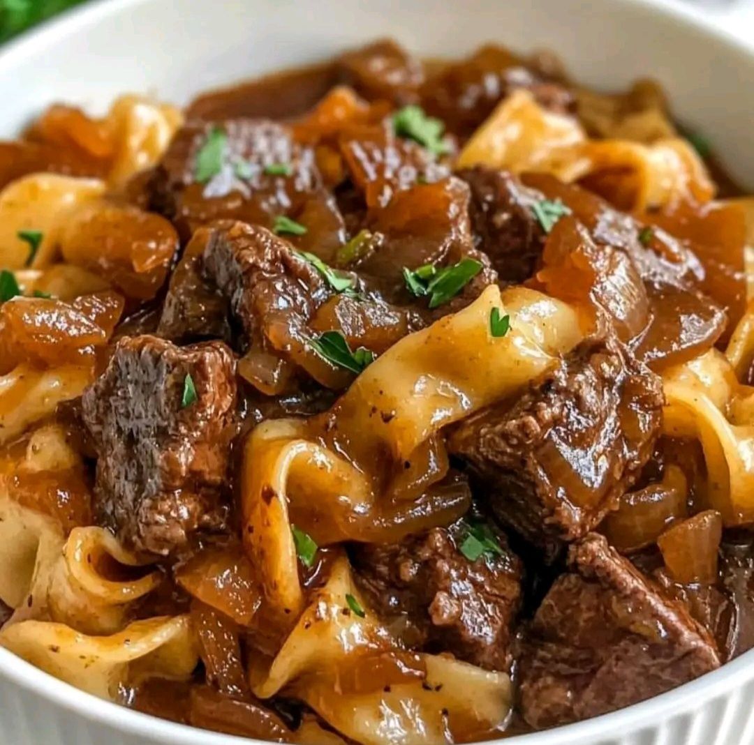 French Onion Beef and Noodles
