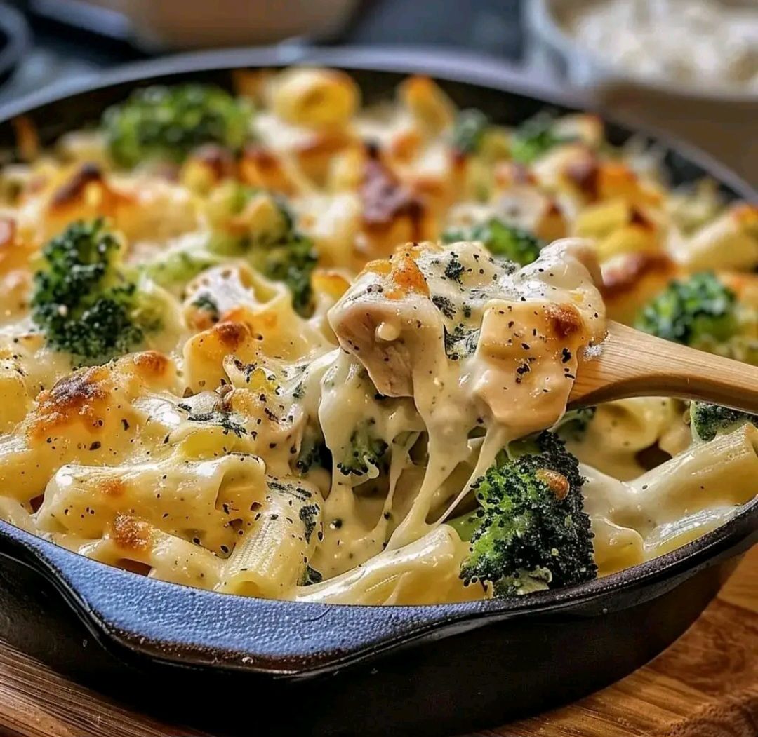Creamy Baked Chicken Alfredo with Broccoli