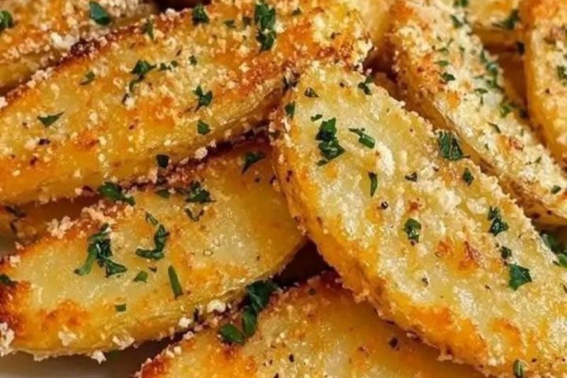 Irresistible Baked Garlic Parmesan Potato Wedges Recipe