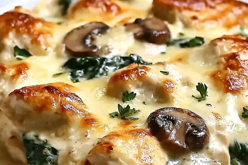 Creamy Chicken Casserole with Spinach