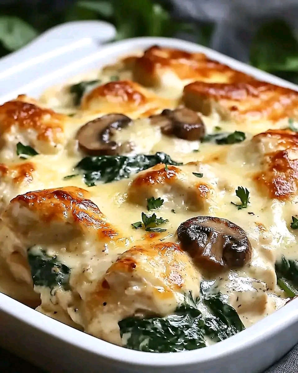 Creamy Chicken Casserole with Spinach