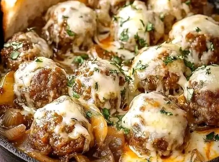 Easy French Onion Meatballs