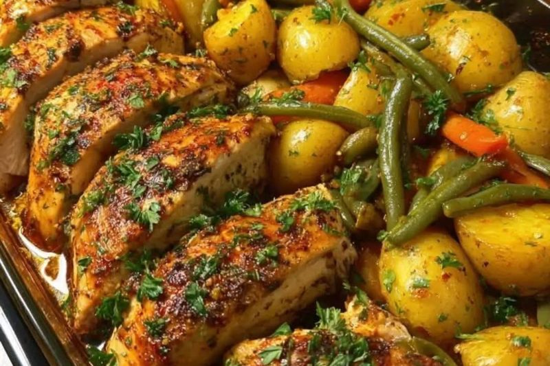 Healthy One Pan Roasted Chicken Dinner