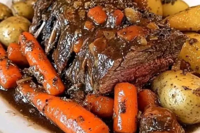 Slow-Braised Dutch Oven Chuck Roast with Potatoes and Carrots