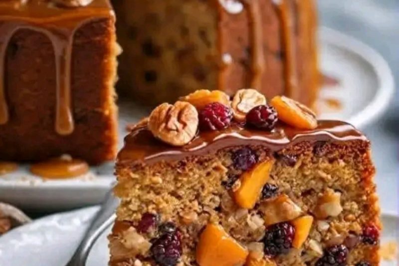 Ultimate Fruit and Nut Caramel Cake Recipe