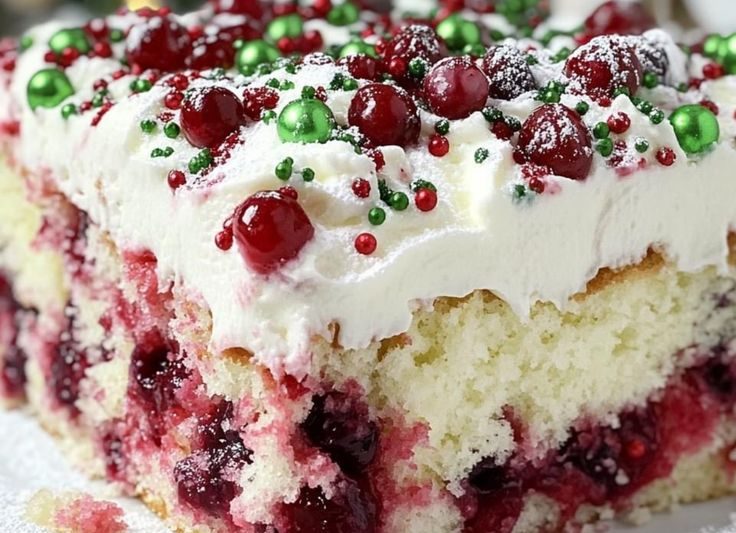 Christmas Cranberry Poke Cake