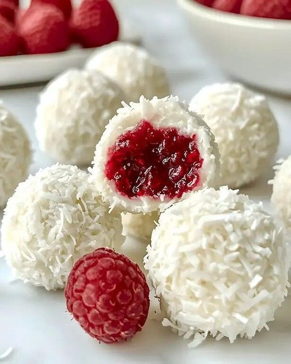 No-Bake Raspberry Coconut Balls