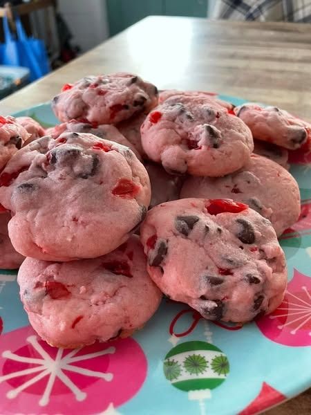 Cherry Almond Chocolate Cookies