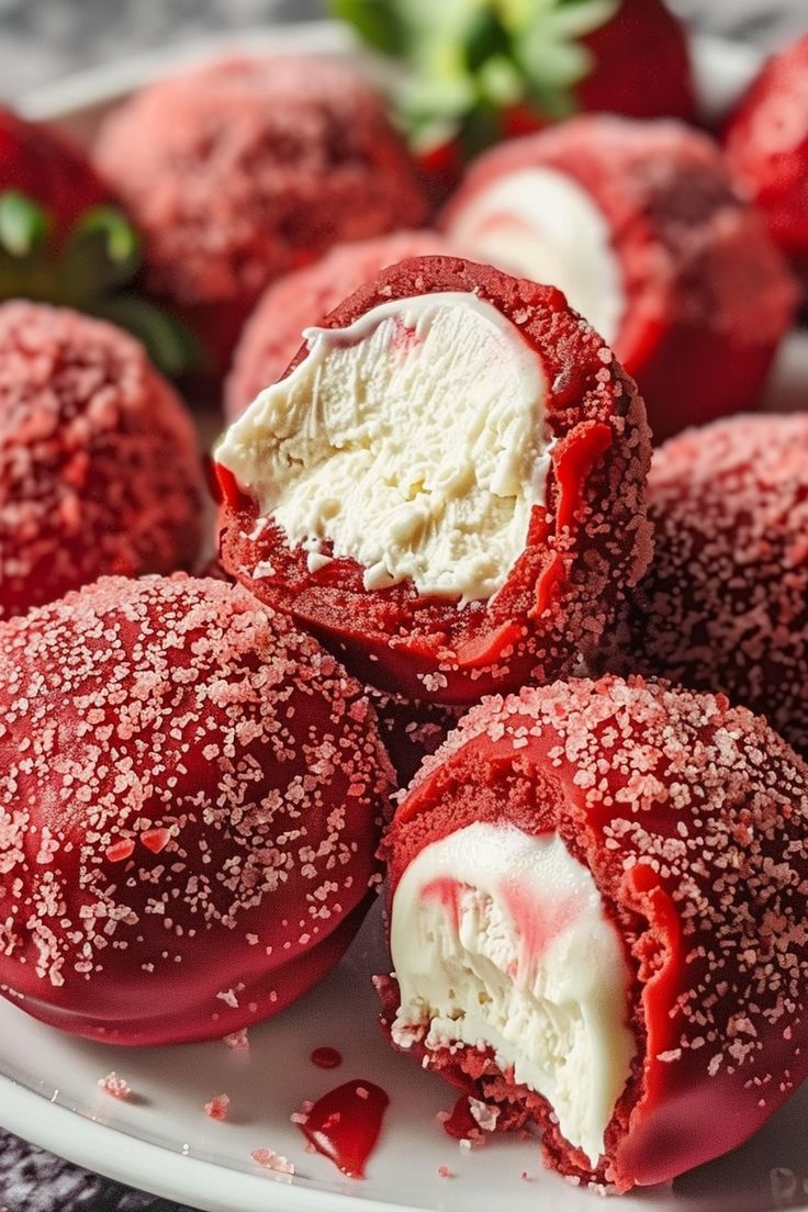 Irresistible Strawberry Velvet Cheesecake Truffles