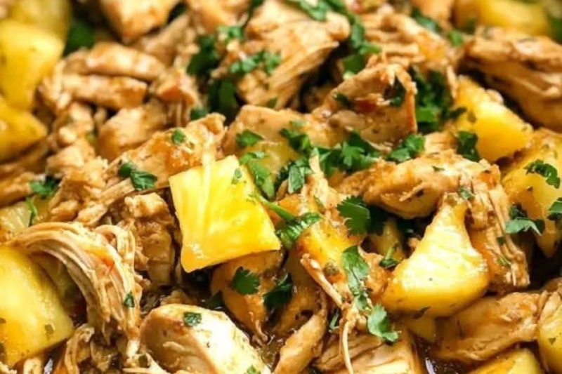 Slow Cooker Lime Cilantro Chicken with Pineapple