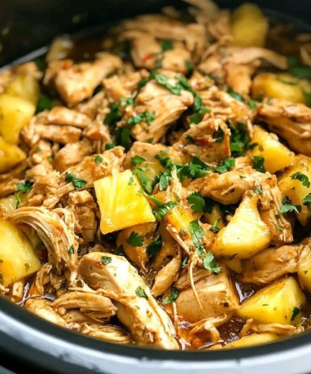 Slow Cooker Lime Cilantro Chicken with Pineapple