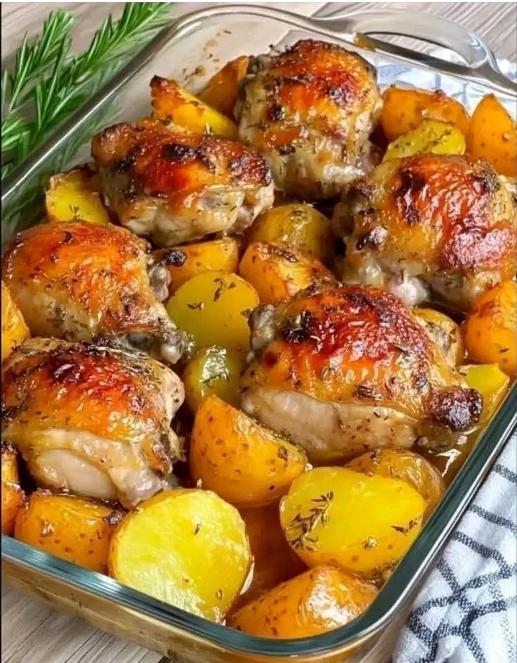 Crispy Oven-Baked Chicken Thighs and Potatoes