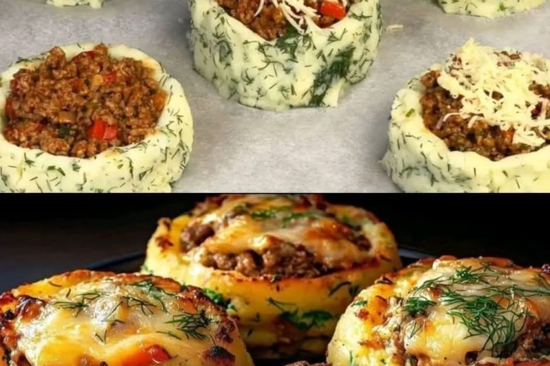Savory Potato Nests with Beef and Mozzarella
