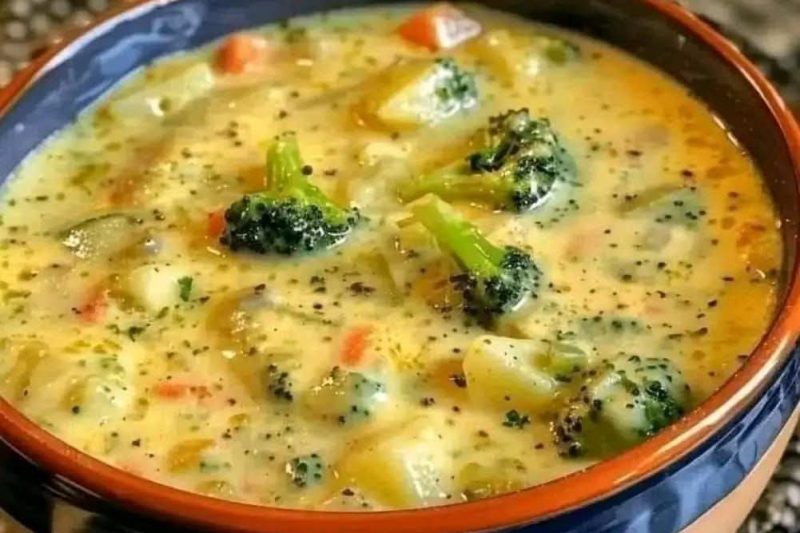 Crock Pot Potato Broccoli Cheddar Soup