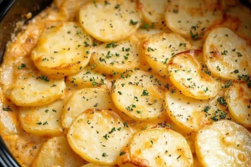 Cheesy Slow Cooker Scalloped Potatoes