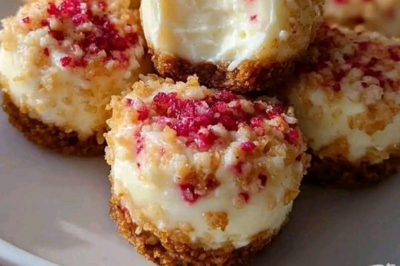 Strawberry Crunch Cheesecake Bites
