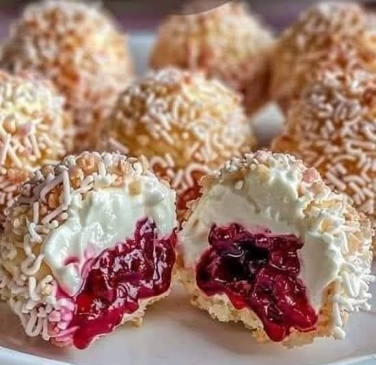 Creamy Cherry Snowball Truffles