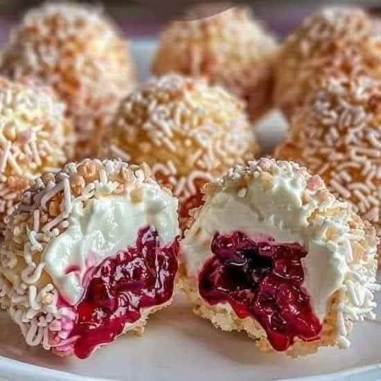 Creamy Cherry Snowball Truffles