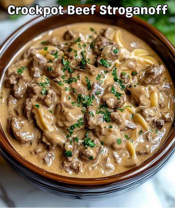 Easy Crockpot Beef Stroganoff Recipe