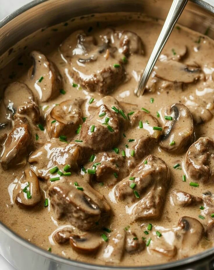 Creamy Slow Cooker Stroganoff:
