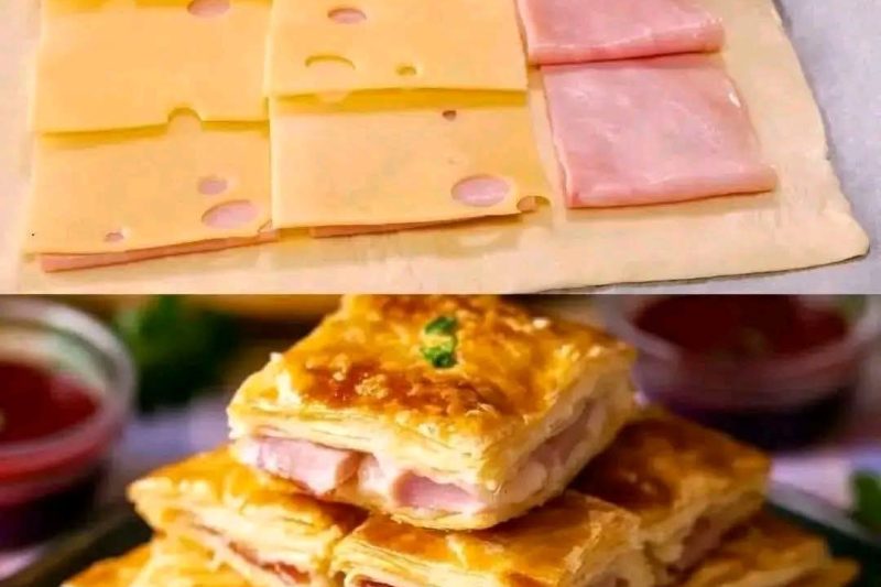 Ham and Cheese Puff Pastry Pockets