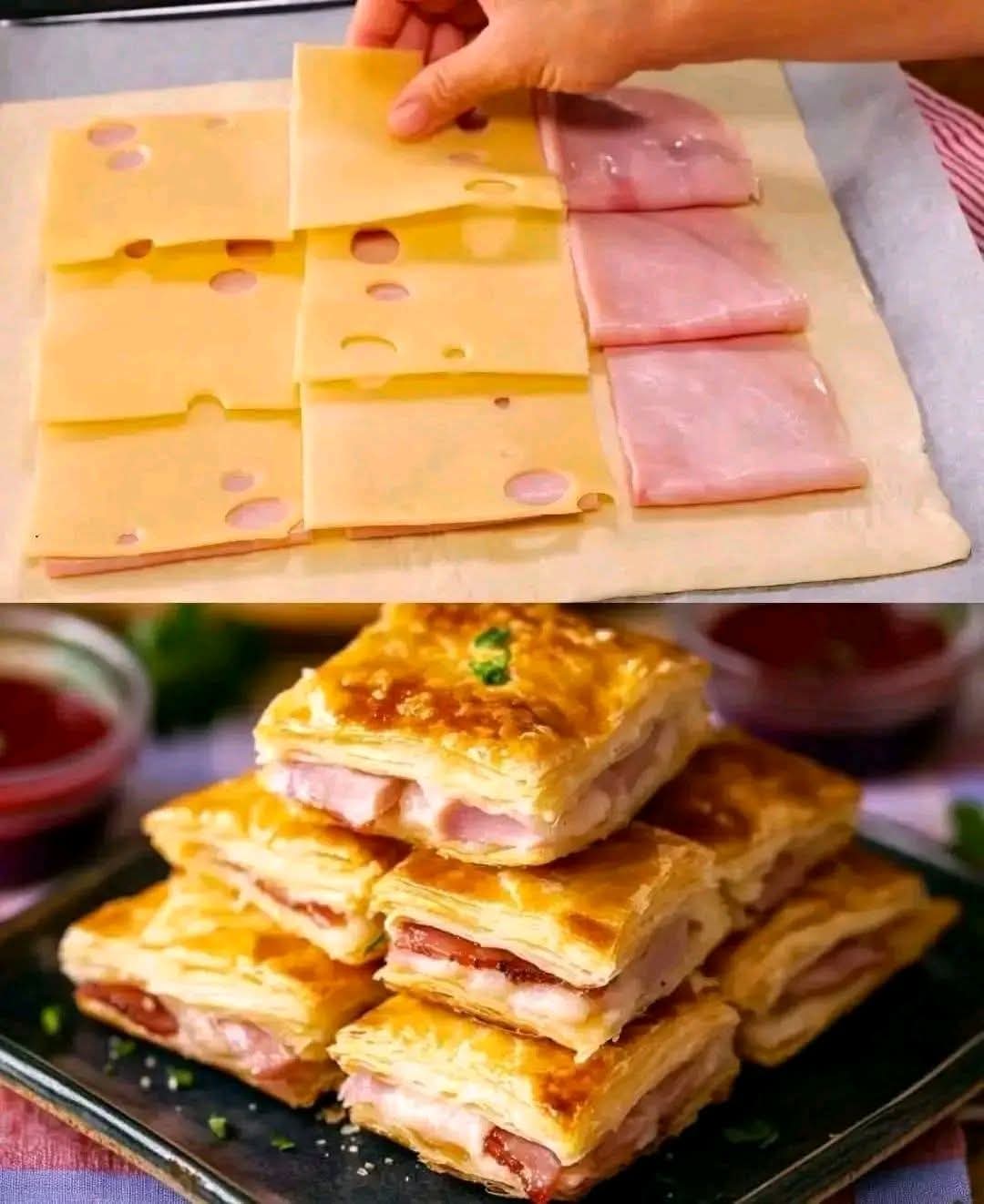 Ham and Cheese Puff Pastry Pockets