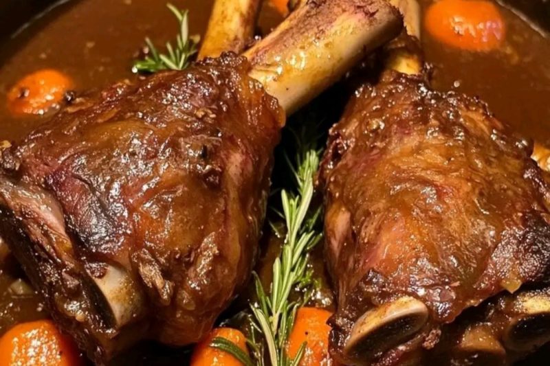 Slow-Braised Lamb Shanks with Carrots