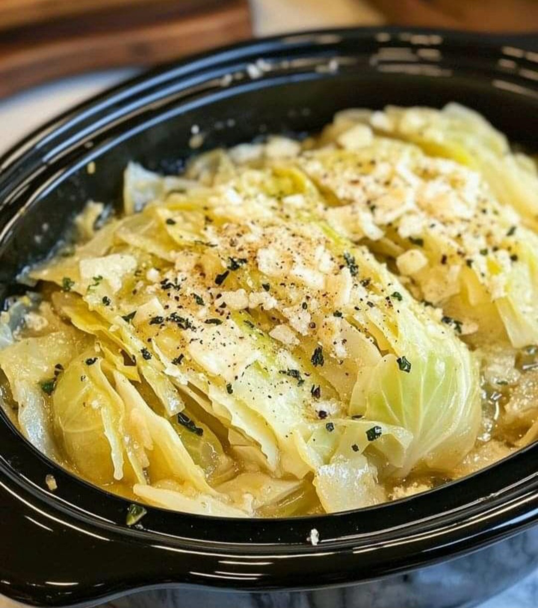 Slow Cooker Garlic Parmesan Whole Cabbage
