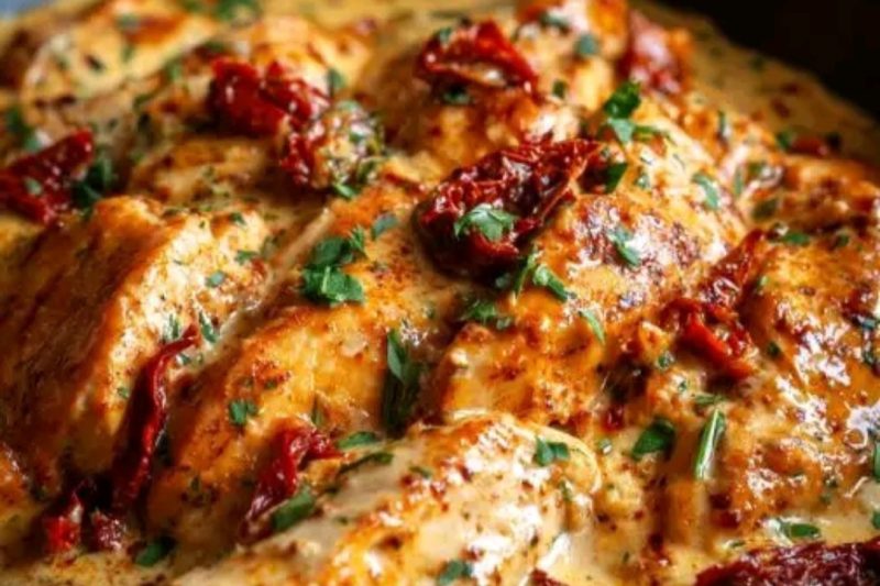 Creamy Slow Cooker Chicken with Sun-Dried Tomatoes