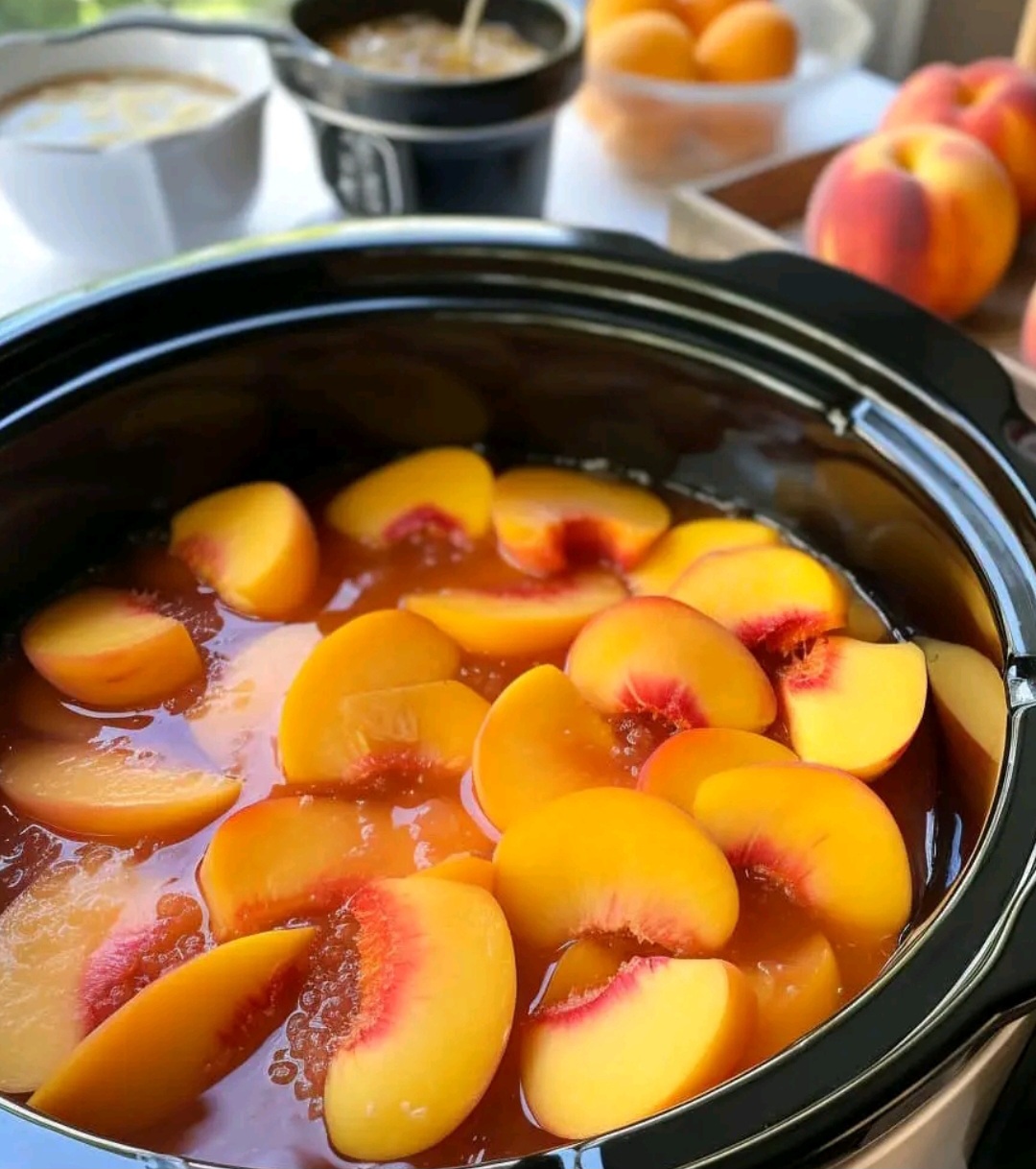 Slow Cooker Peach Cobbler