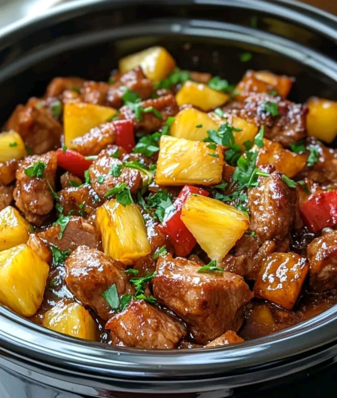 Slow Cooker Hoisin Pork with Pineapple and Bell Peppers