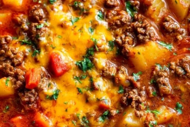 Slow Cooker Cheesy Taco Soup