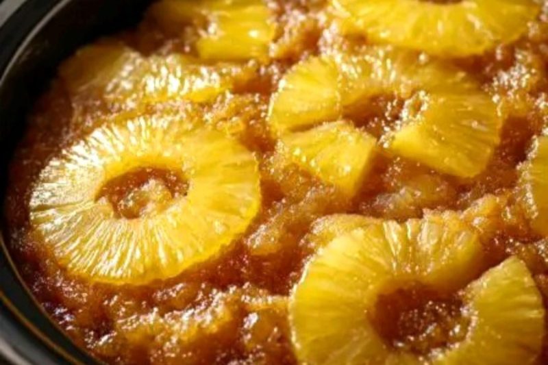 Slow Cooker Pineapple Upside-Down Cake