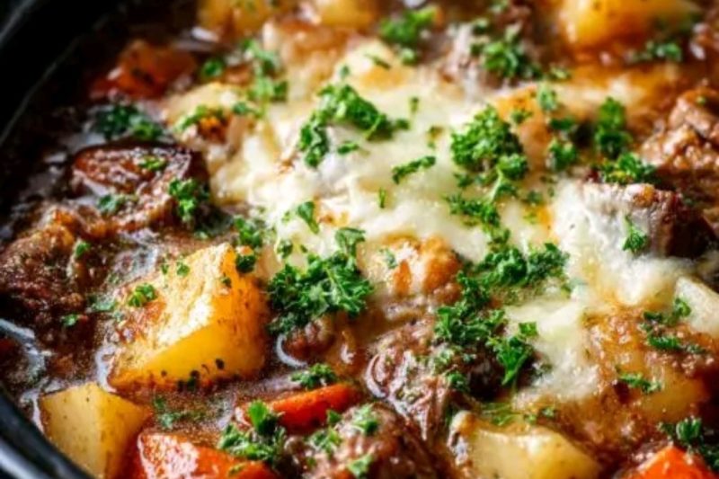 Old-Fashioned Slow Cooker Beef and Potato Stew
